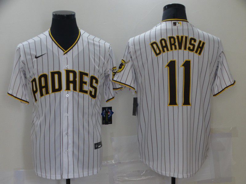Men San Diego Padres #11 Darvish White stripe Game 2021 Nike MLB Jersey